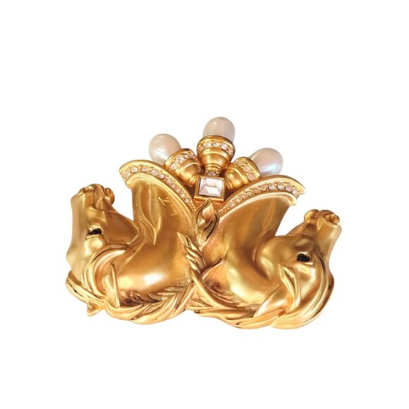 Vintage Elizabeth Taylor Signed "The Hearts In Tandem" Brooch Pin (A9101) - Picture 4 of 7